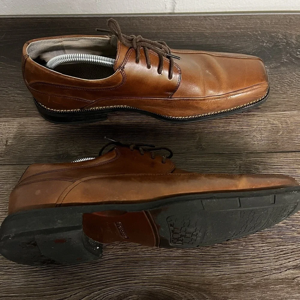 Florsheim Dress Shoes Mens 10D Oxford Brown Leather Lace Up Casual 11256-200